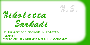 nikoletta sarkadi business card